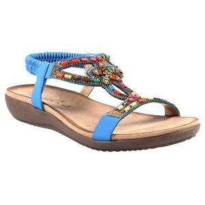Lunar Womens/Ladies Mariella Beaded Sandals / Blue